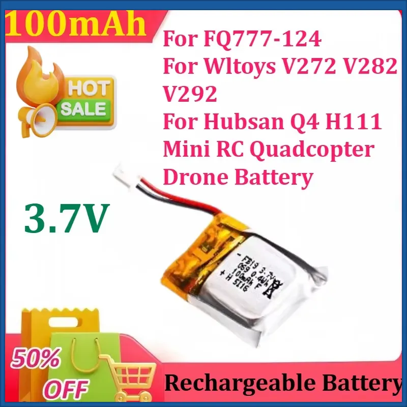 Batería Lipo de 3.7V 100mAh pa - Drone Fq777 Rc Quadcopter reseña y precio